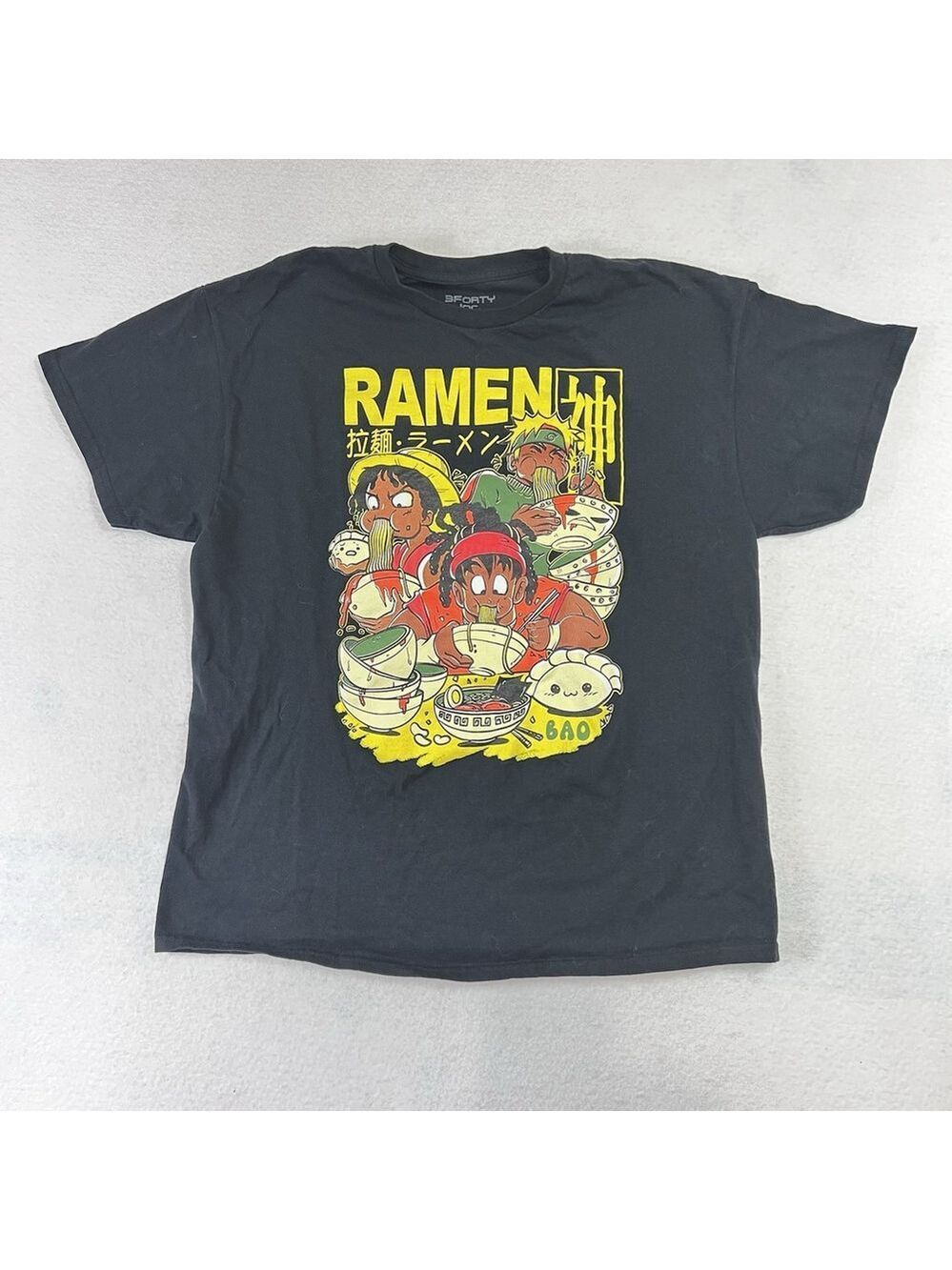 Ramen Naruto Goku Shirts Men’s Black Size XL Graphic Japan Ramen King